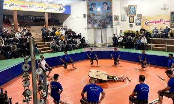 زنگ پهلوانی در زورخانه حضرت ولیعصر شهرستان قدس